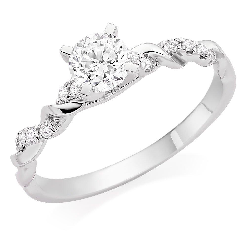Entwine 18ct White Gold Diamond Solitaire Ring